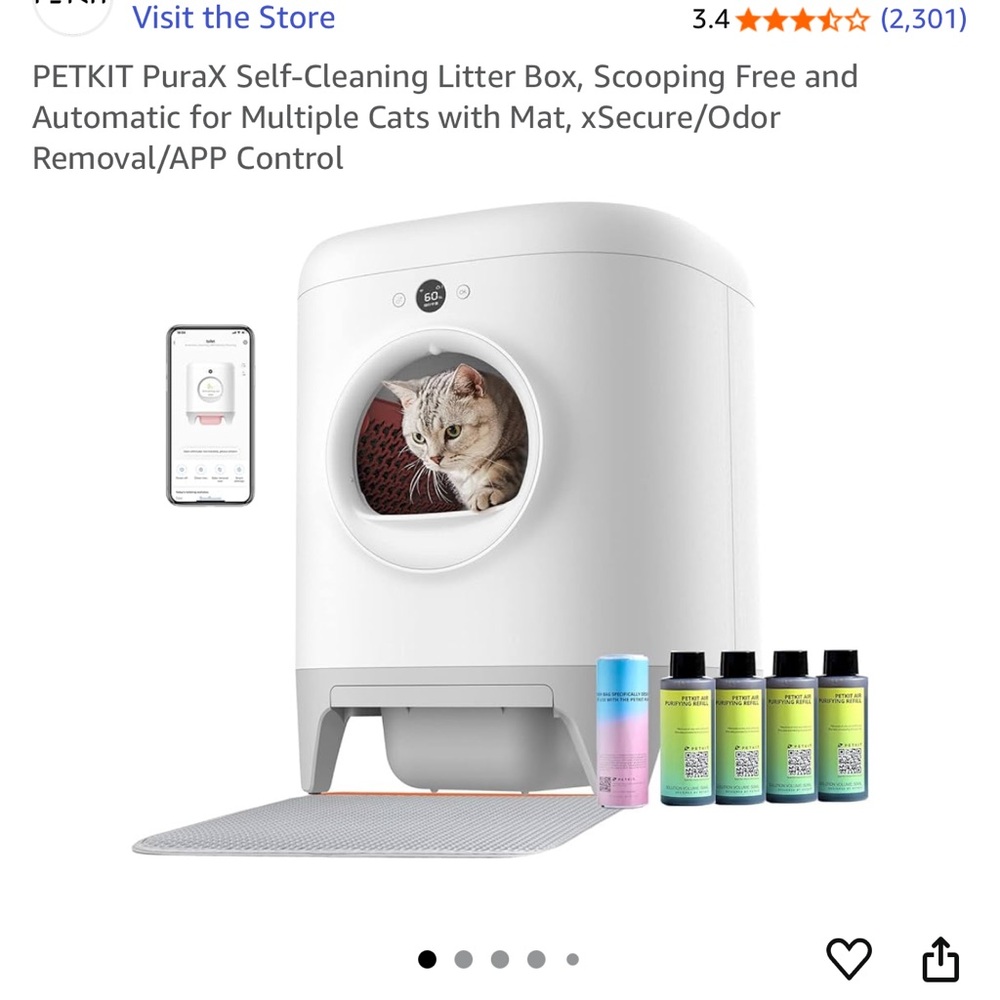 Automatic Cat Litter Box - White